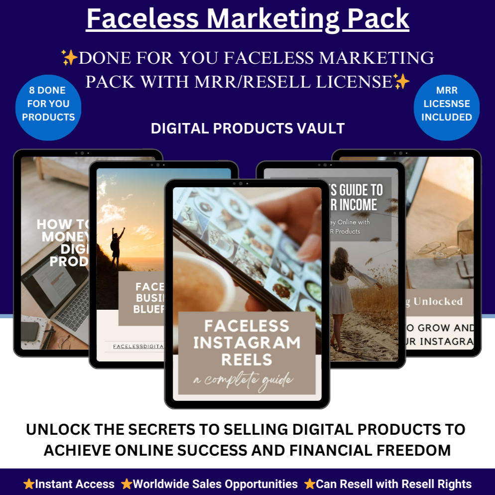 Faceless Marketing Pack plr mrr