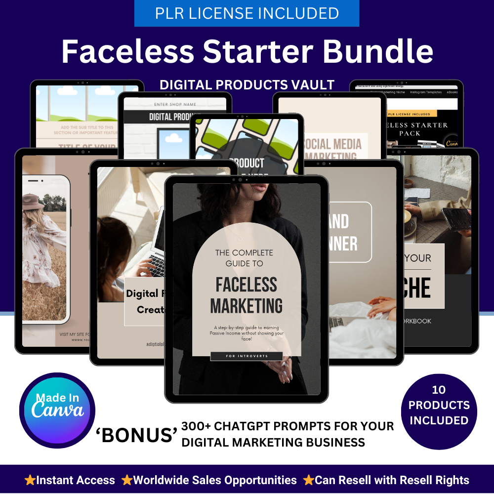 Faceless Starter Bundle mrr plr