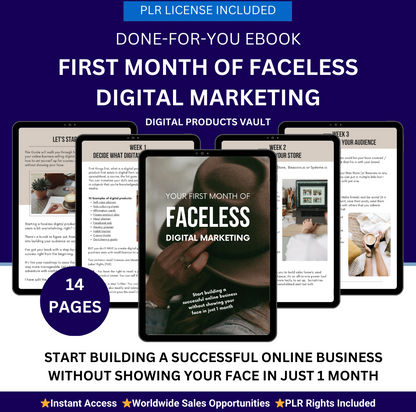 PLR First Month of Faceless Digital Marketing mrr